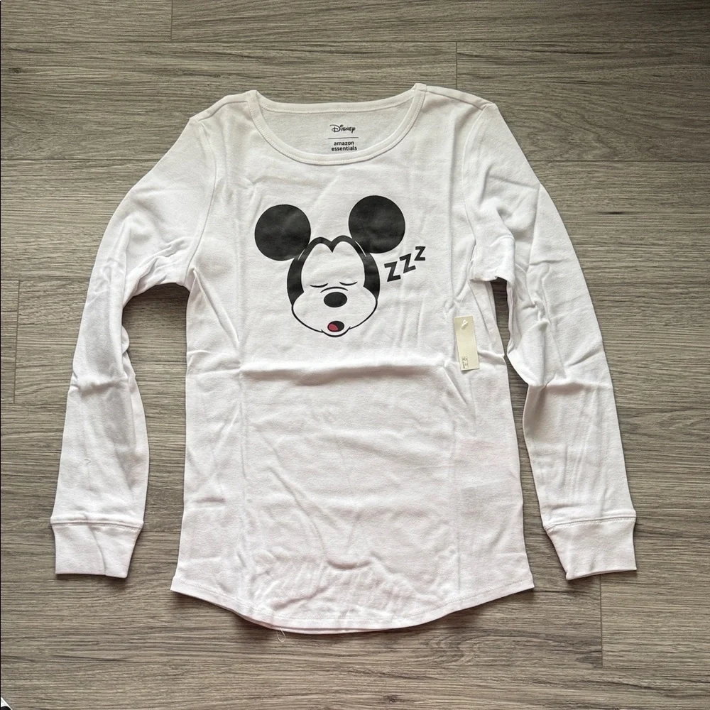 Disney White & Black Mickey Mouse Kids Pajama Set Size Small